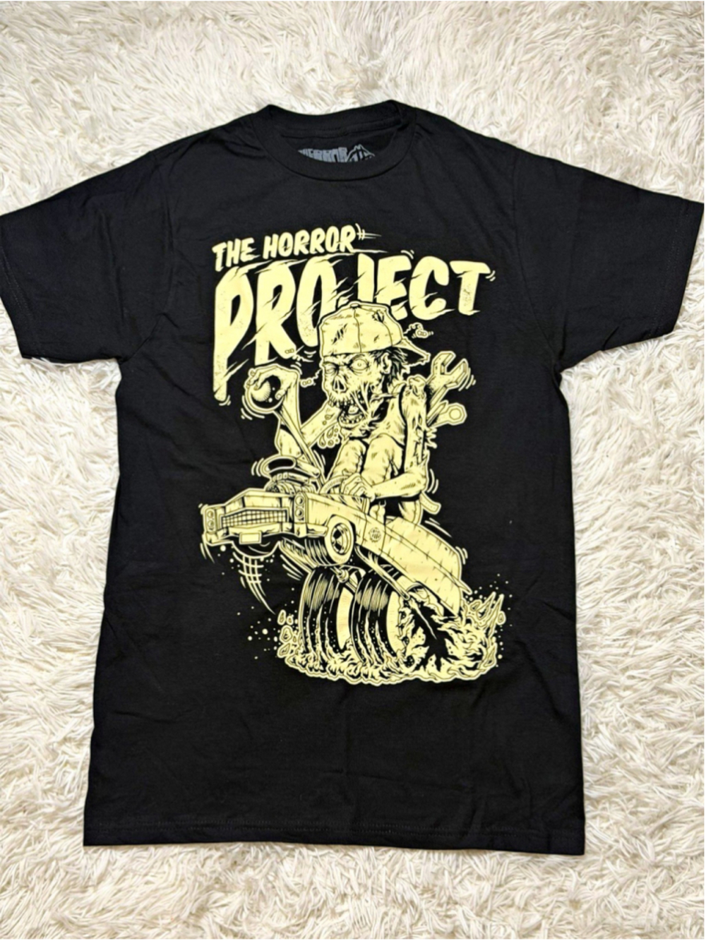 The Horror Project Mens M Black Cotton Crew Neck Short Sleeve Zombie Graphic Tee